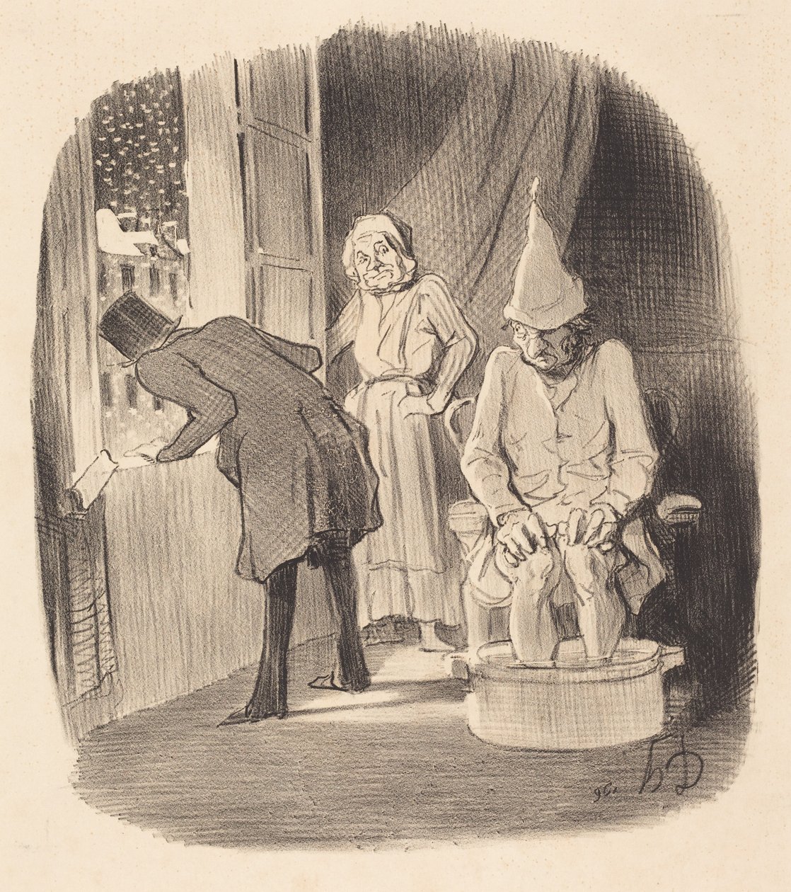 Ulempen ved å flytte bolig... av Honoré Daumier