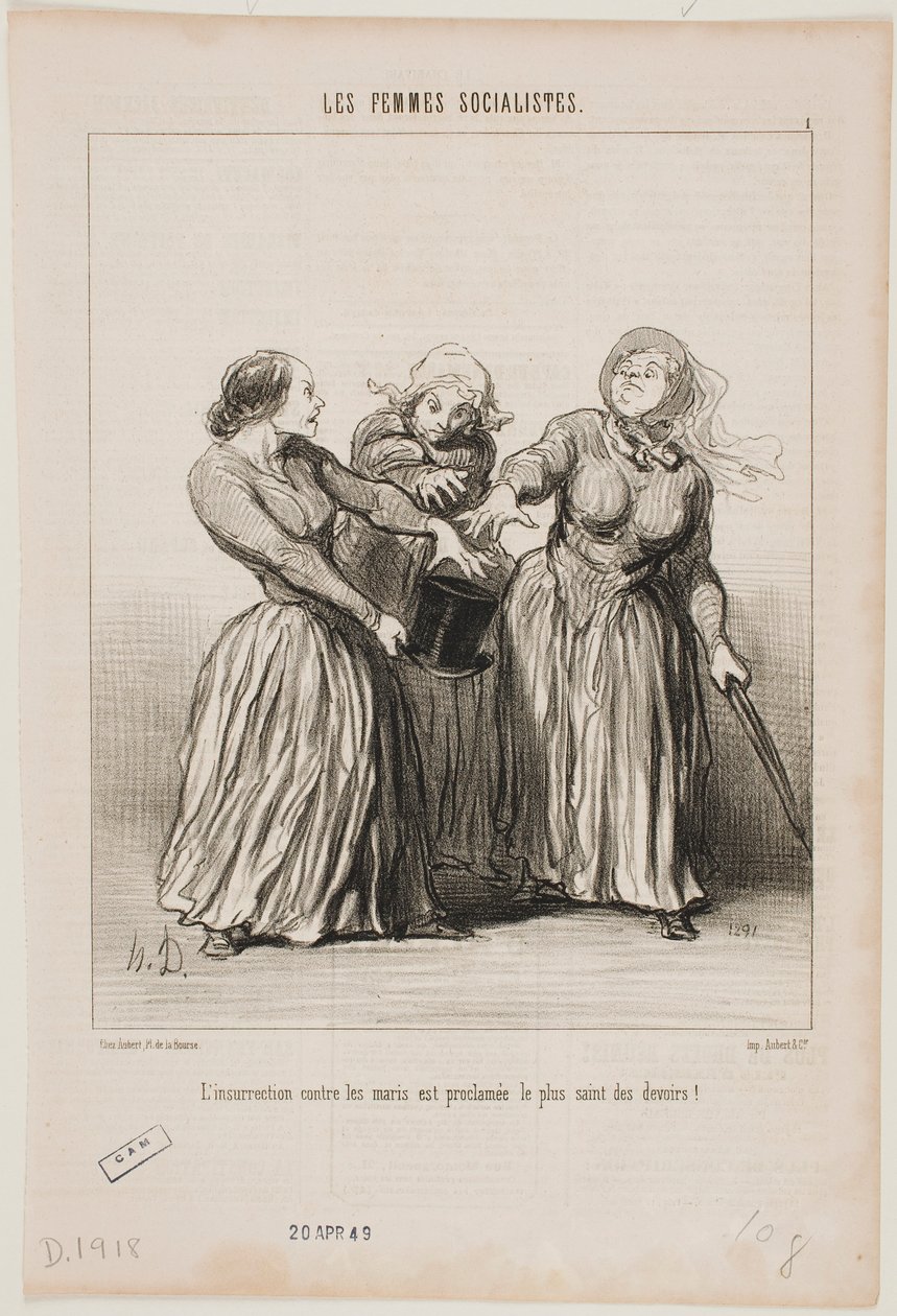 Opprør mot ektemenn erklæres som livets første og helligste plikt! av Honoré Daumier