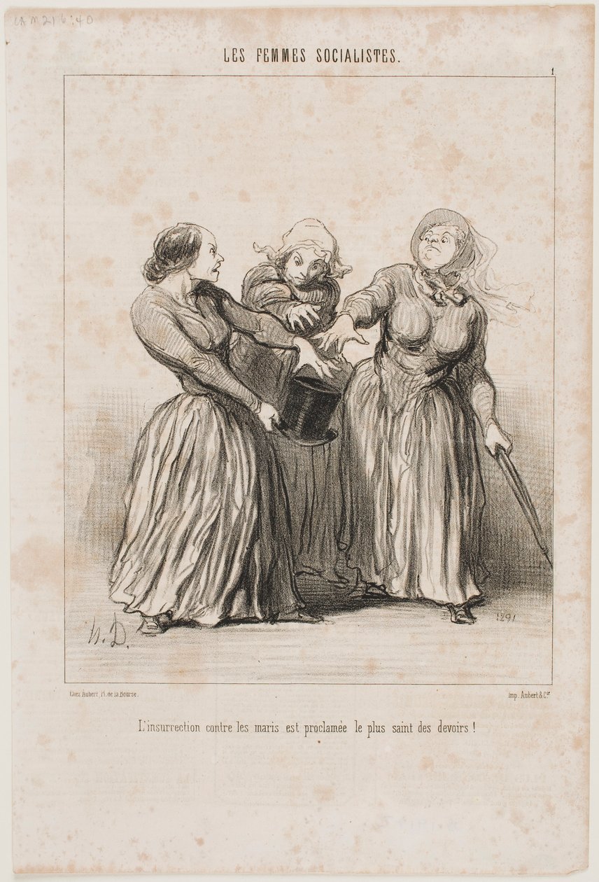 Opprør mot ektemenn erklæres som livets første og helligste plikt! av Honoré Daumier