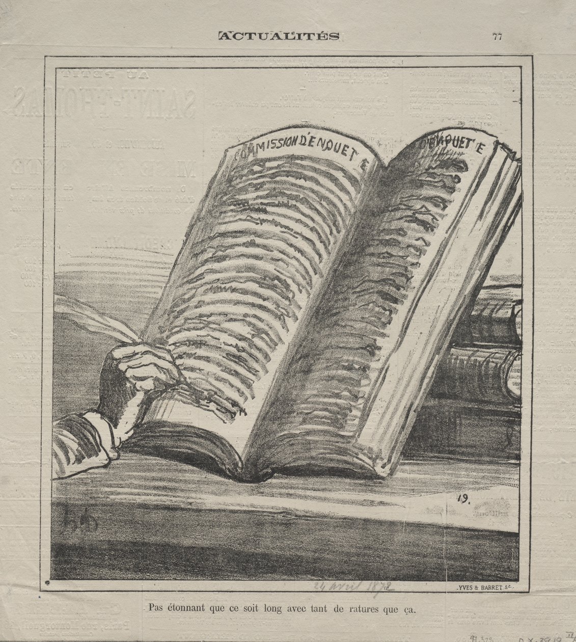 Aktualiteter (nr. 77): Ikke bli forbauset over at den er lang og med mange rettelser av Honoré Daumier