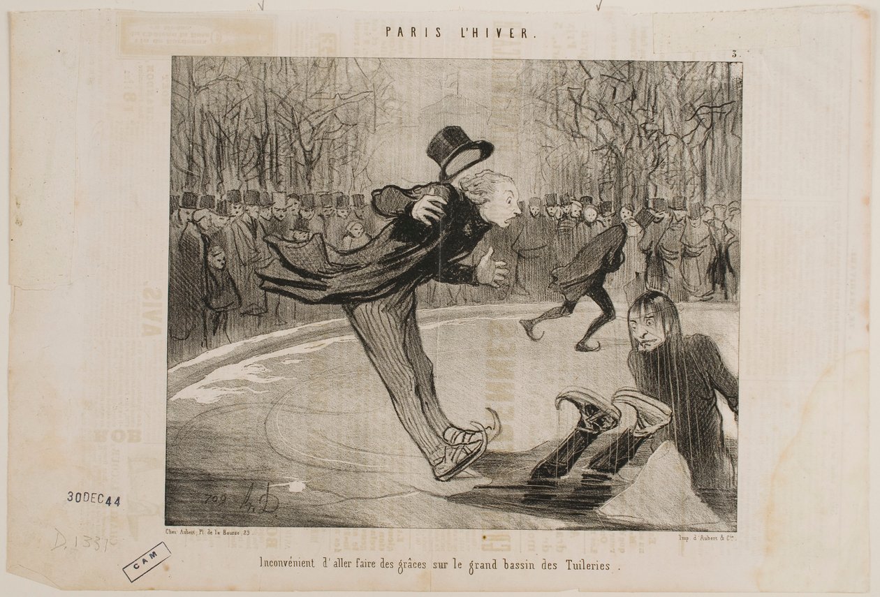 Det er vanskelig å vise seg fram på den store dammen i Tuileriene. av Honoré Daumier