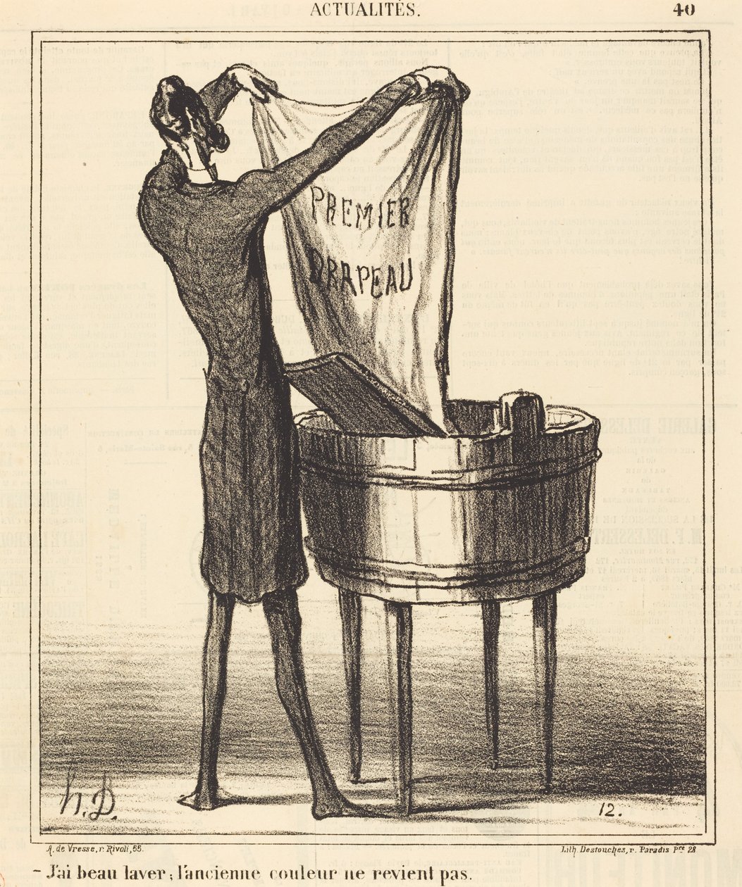 Jeg kan vaske så mye jeg vil, den gamle fargen... av Honoré Daumier