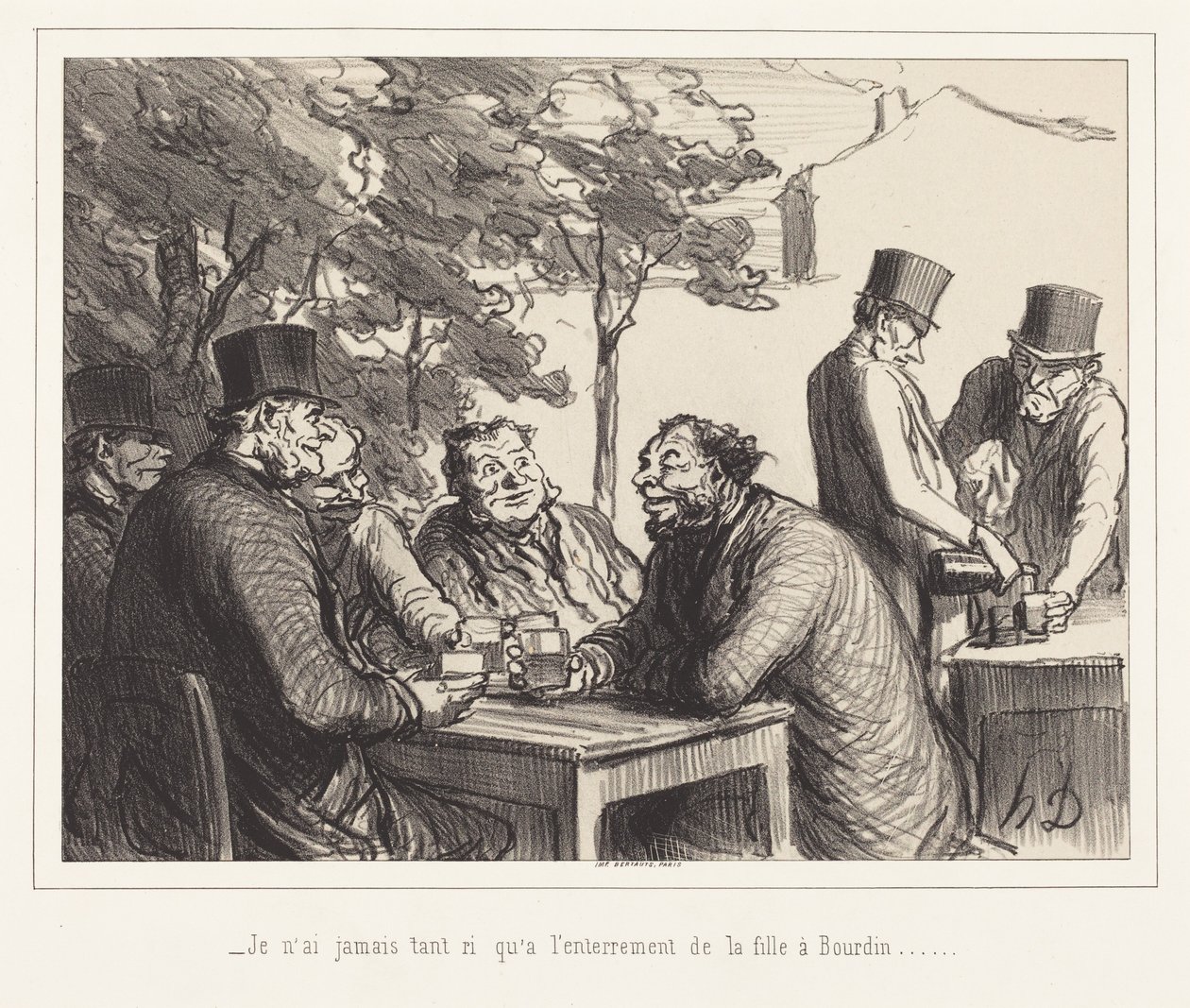 Jeg har aldri ledd så mye som i begravelsen til Bourdins datter... av Honoré Daumier