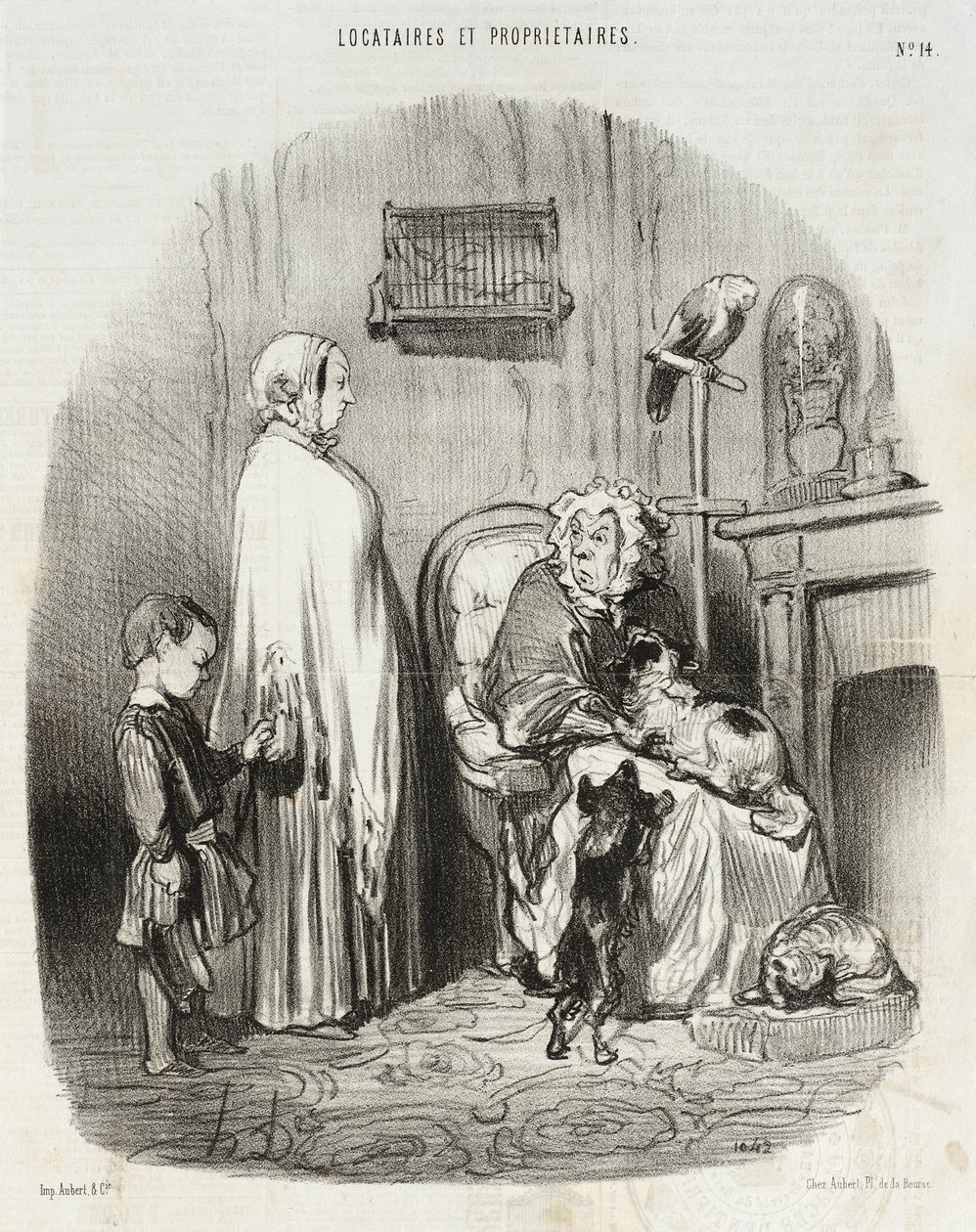 Jeg leier ikke ut til folk som har barn!... av Honoré Daumier