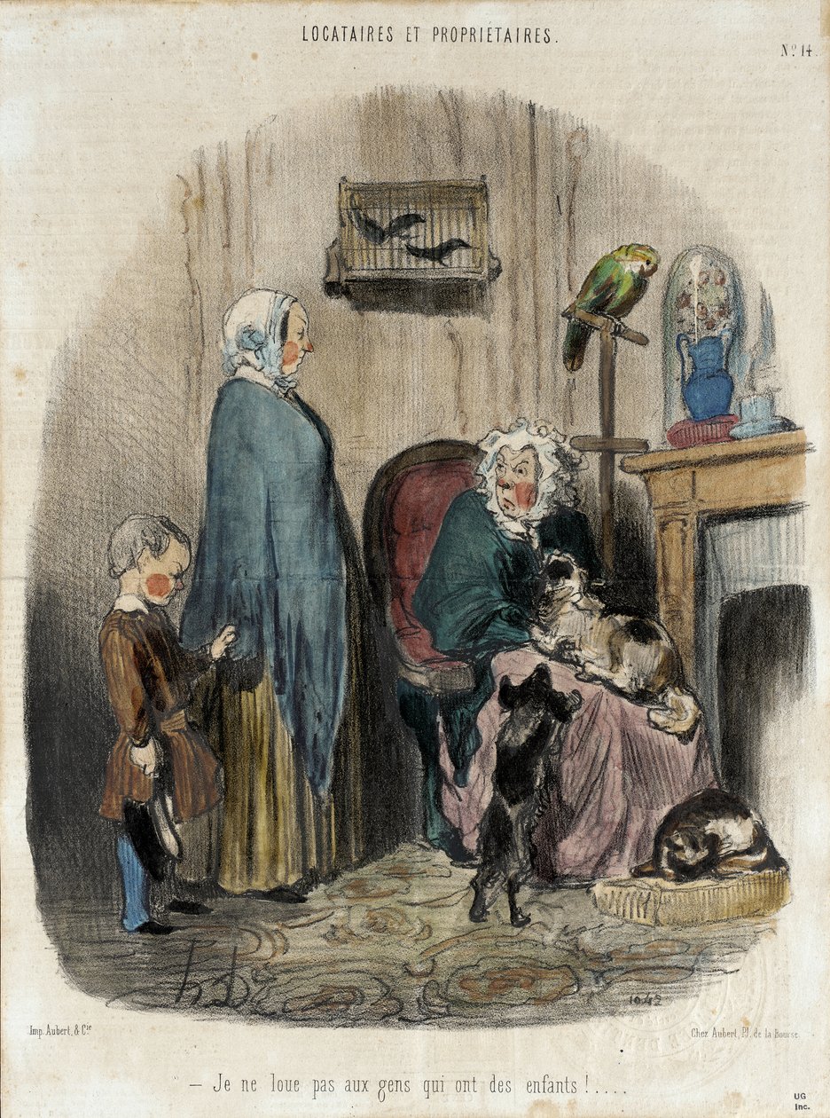 Jeg leier ikke ut til folk som har barn! av Honoré Daumier