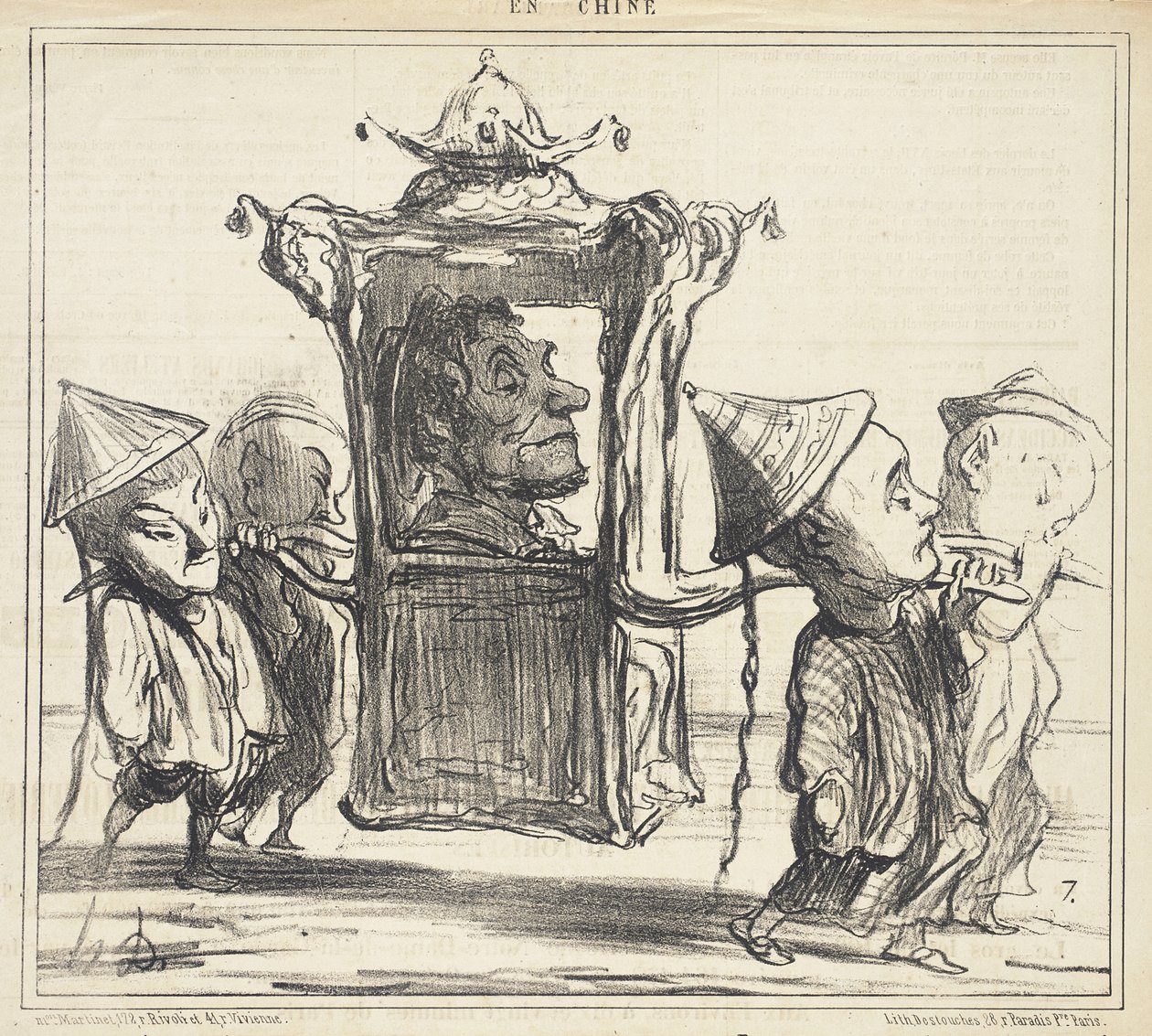 Jeg skulle ønske at jeg kunne bli kjørt slik gjennom gatene i Brest, de ville ta meg for en mandarin!... av Honoré Daumier