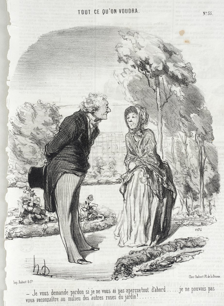 Jeg ber Dem om unnskyldning hvis jeg ikke la merke til Dem... av Honoré Daumier