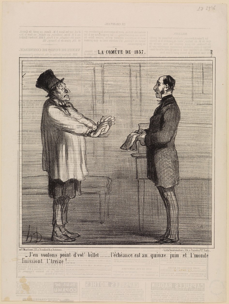 Jeg vil ikke ha billetten deres (Kometen fra 1857, plansje 2) av Honoré Daumier