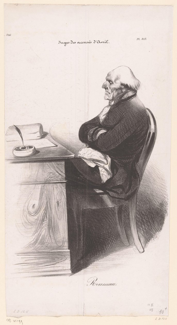 Karikatur av Jean-Joseph Rousseau av Honoré Daumier