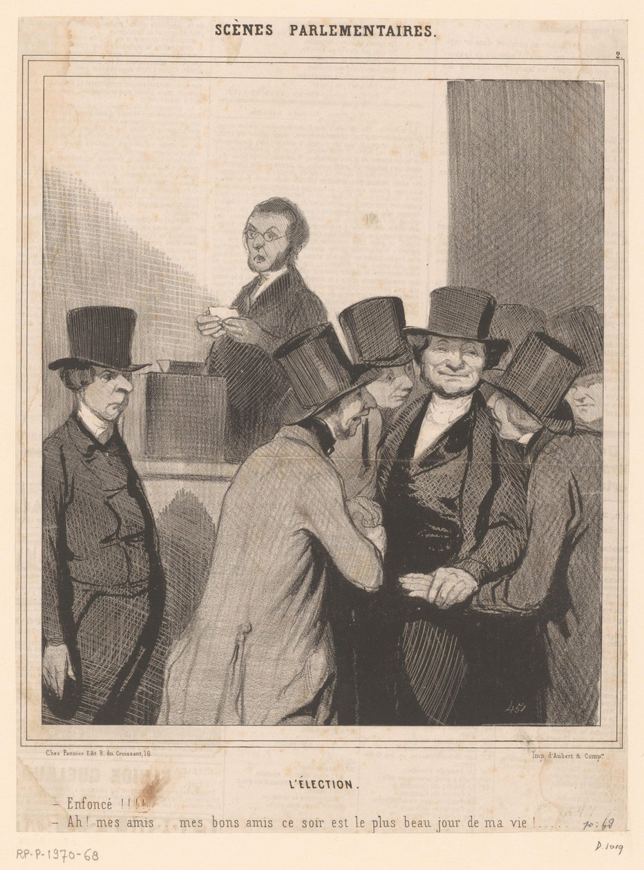Karikatur av to kandidater etter valgresultatet av Honoré Daumier