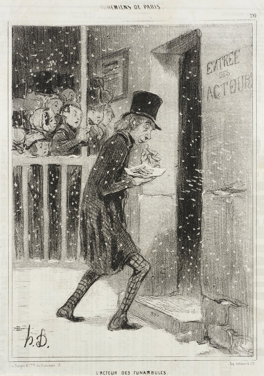 Skuespilleren fra Funambules av Honoré Daumier