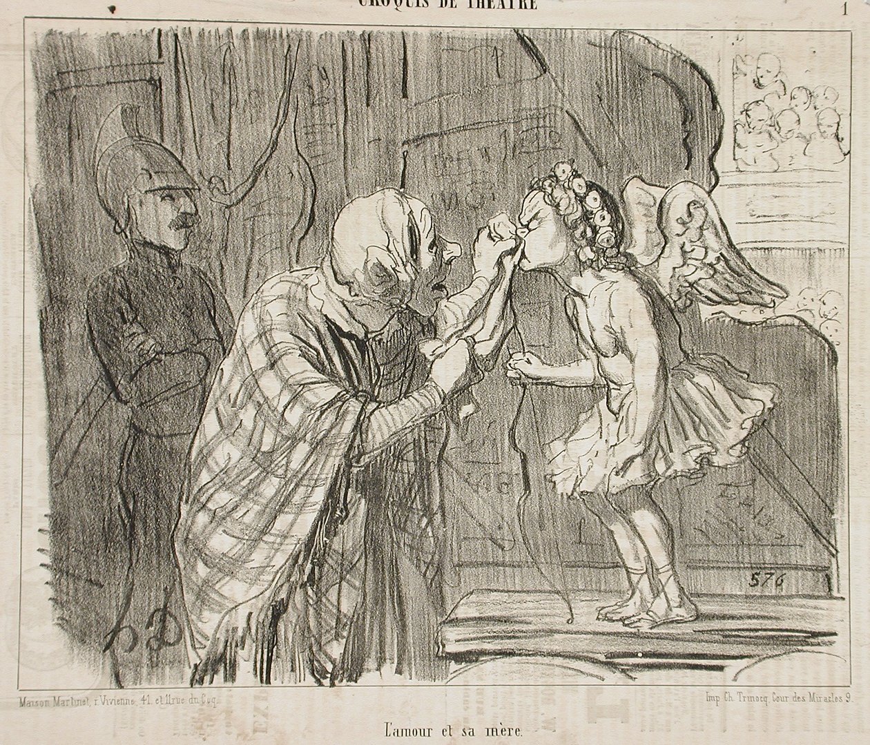 Kjærligheten og moren hennes av Honoré Daumier