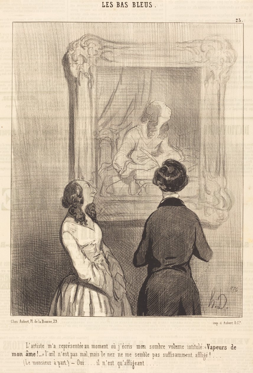 Kunstneren har fremstilt meg i det øyeblikket jeg skriver av Honoré Daumier