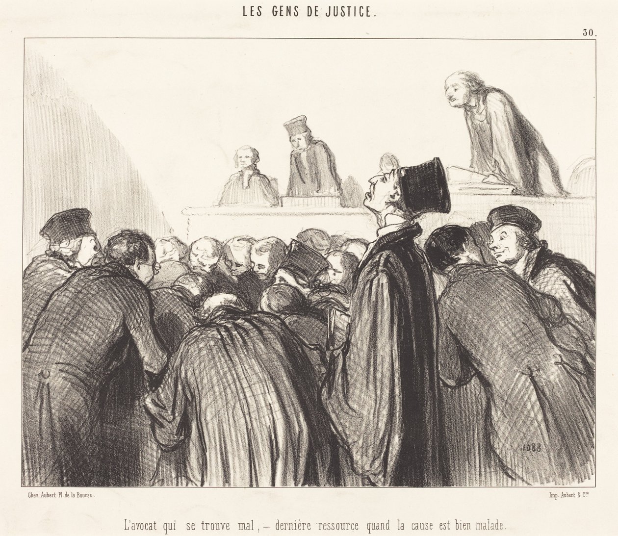 Advokaten som blir uvel av Honoré Daumier