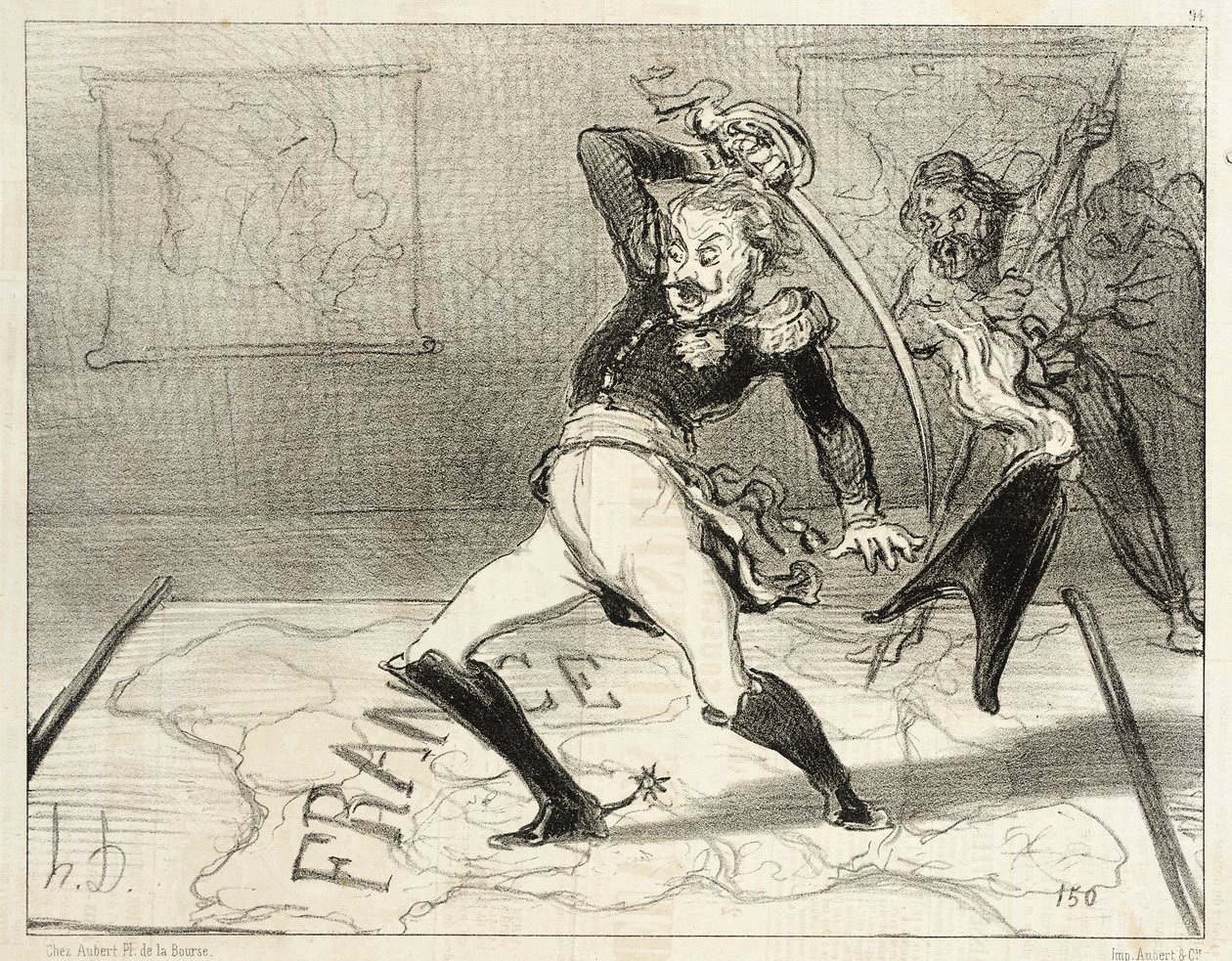 Keiser Nikolaj arbeider i sitt kabinett av Honoré Daumier