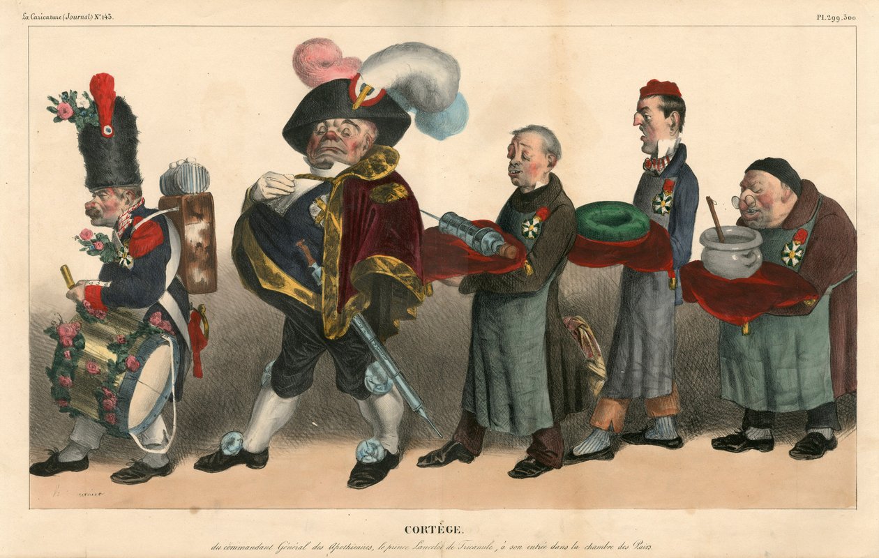 Politisk karikatur (1830), satirisk i farger av Honoré Daumier
