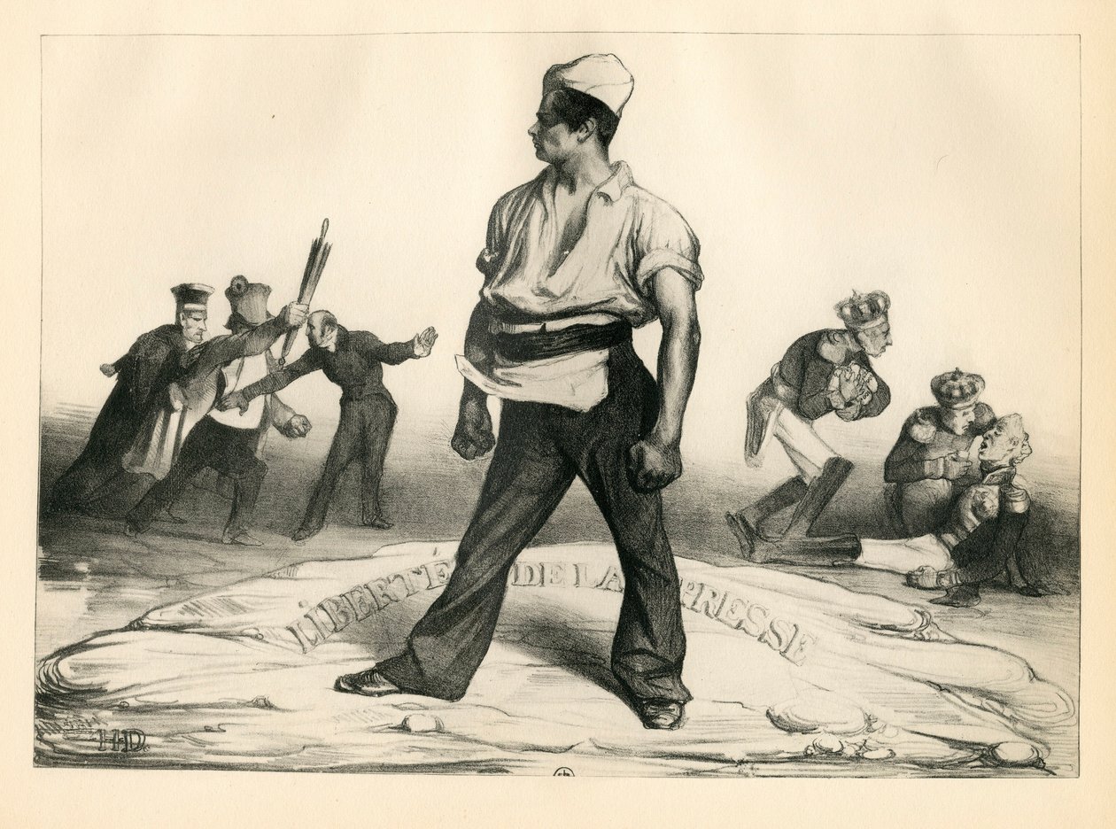 La Caricature (1830) Politisk, satirisk i svart-hvitt av Honoré Daumier