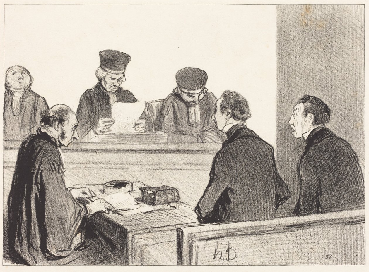 Retten, som avsier dommen... av Honoré Daumier