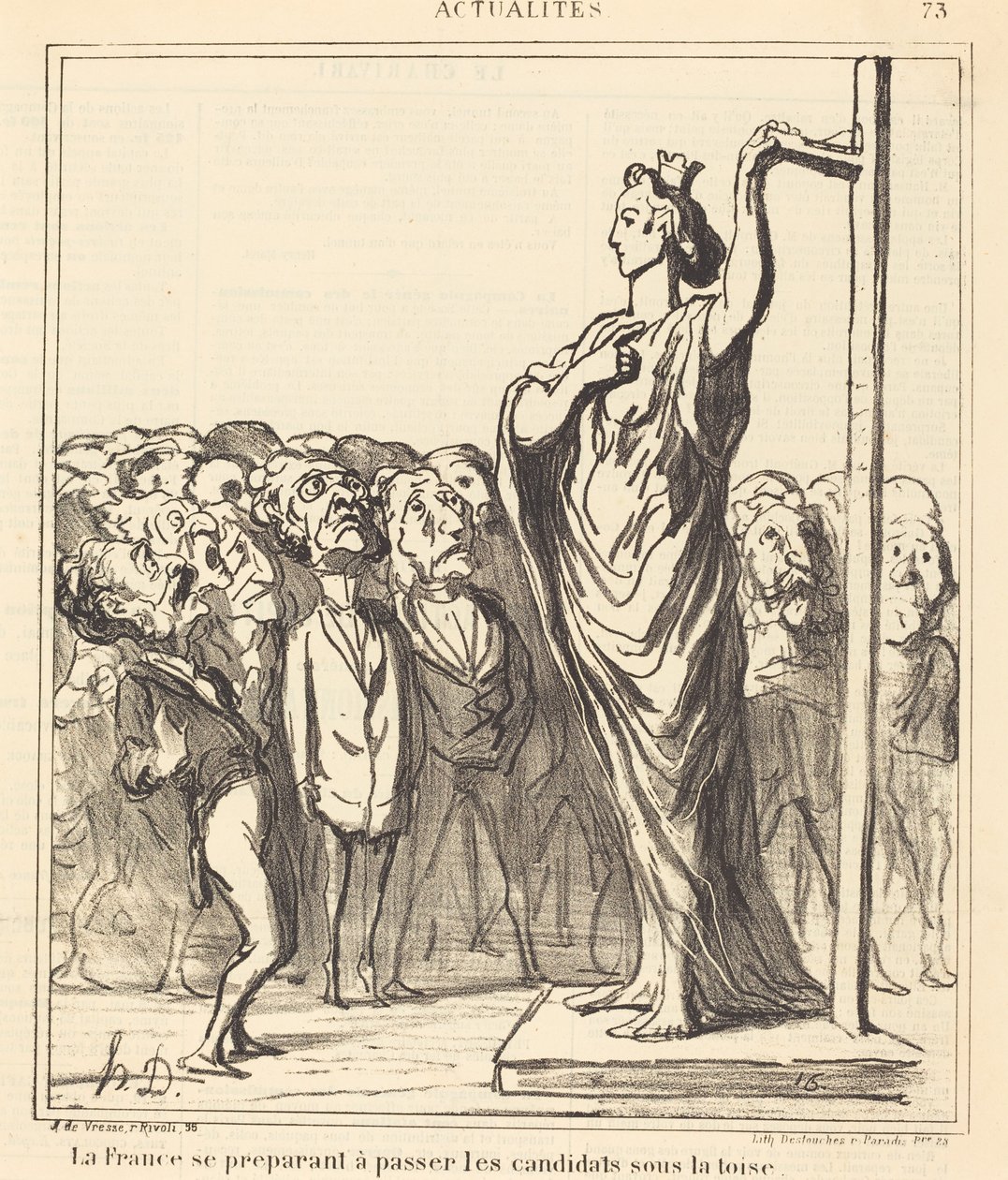 Frankrike forbereder seg på å krysse... av Honoré Daumier