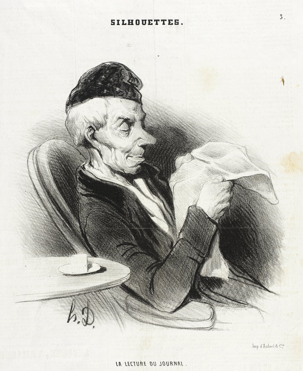Lesing av avisen av Honoré Daumier