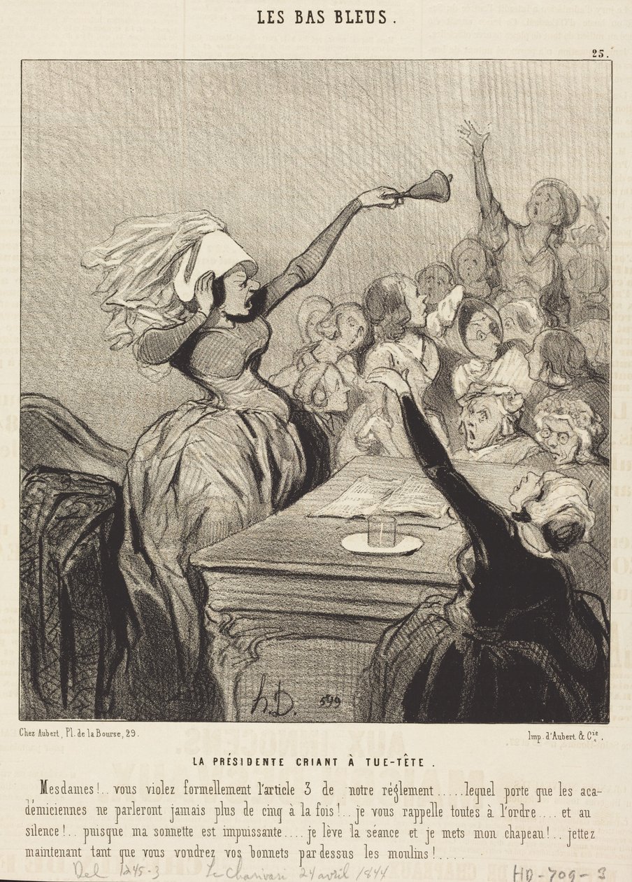 Formannen roper av full hals: «Mine damer!...» av Honoré Daumier