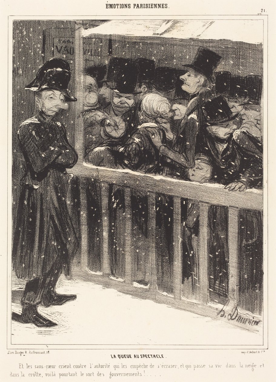 Køen til forestillingen av Honoré Daumier