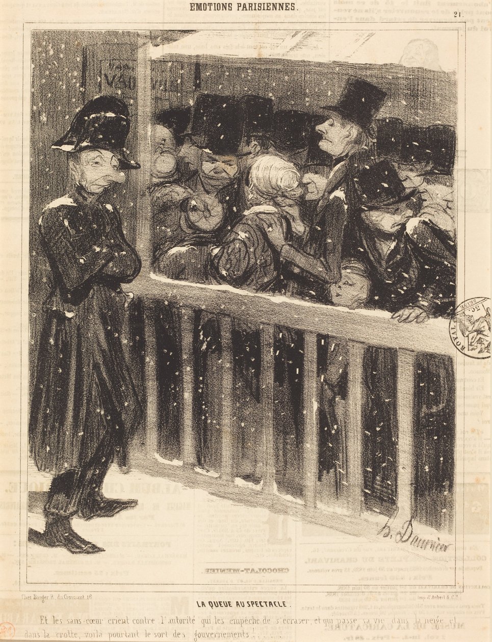 Køen ved forestillingen av Honoré Daumier
