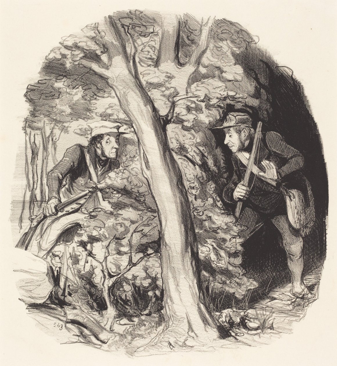 Møtet i skogen av Honoré Daumier