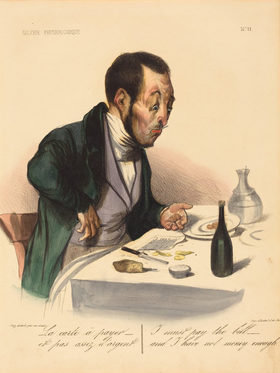 Regningen som skal betales av Honoré Daumier