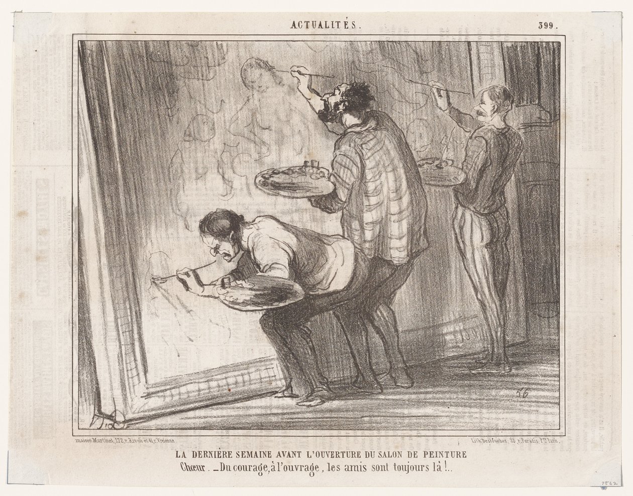 Den siste uken før åpningen av malerisalongen... (Aktualiteter), fra Le Charivari av Honoré Daumier
