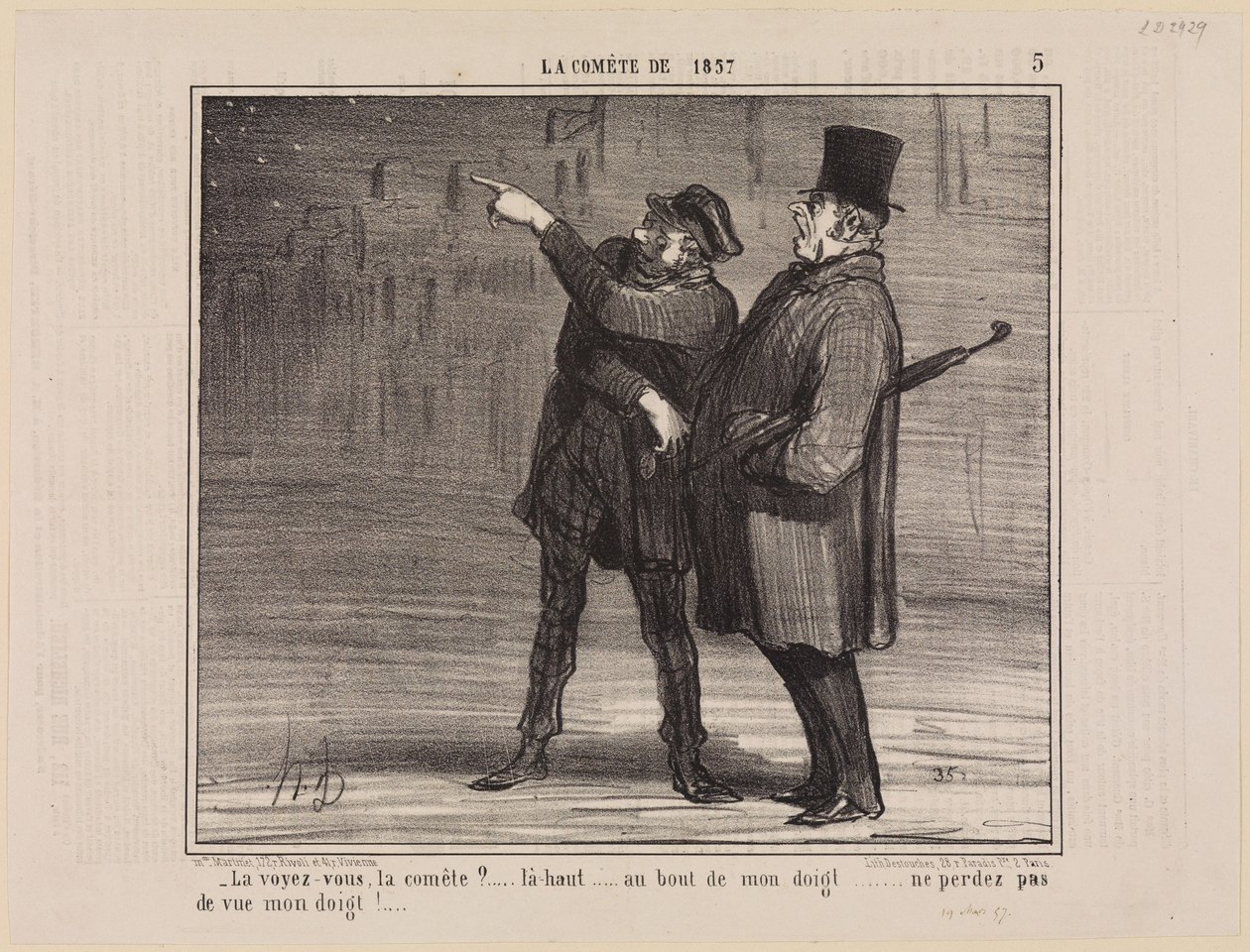 Ser De den, kometen? (Kometen fra 1857, blad 5) av Honoré Daumier