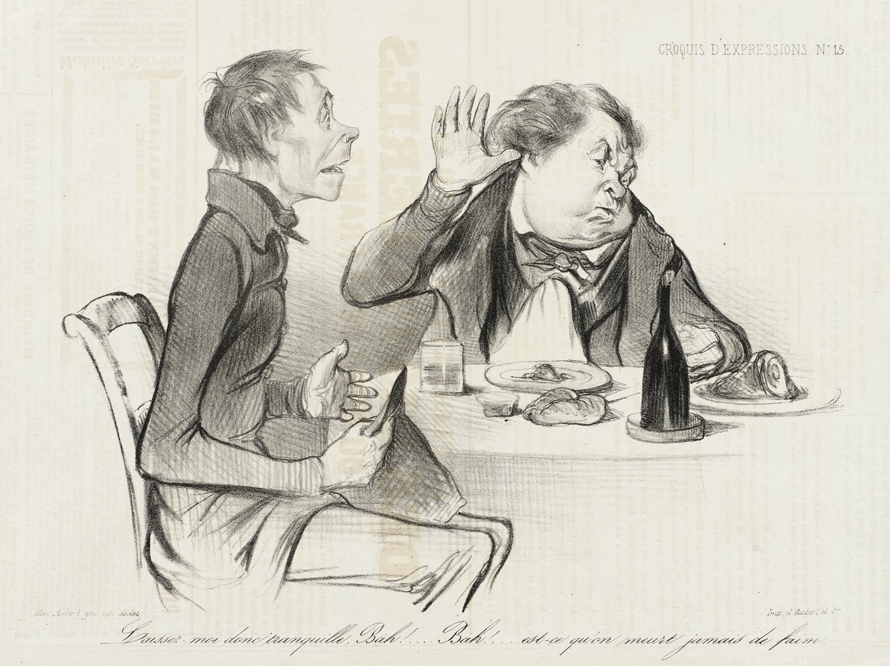 La meg være i fred, bah! bah! dør man noen gang av sult... av Honoré Daumier