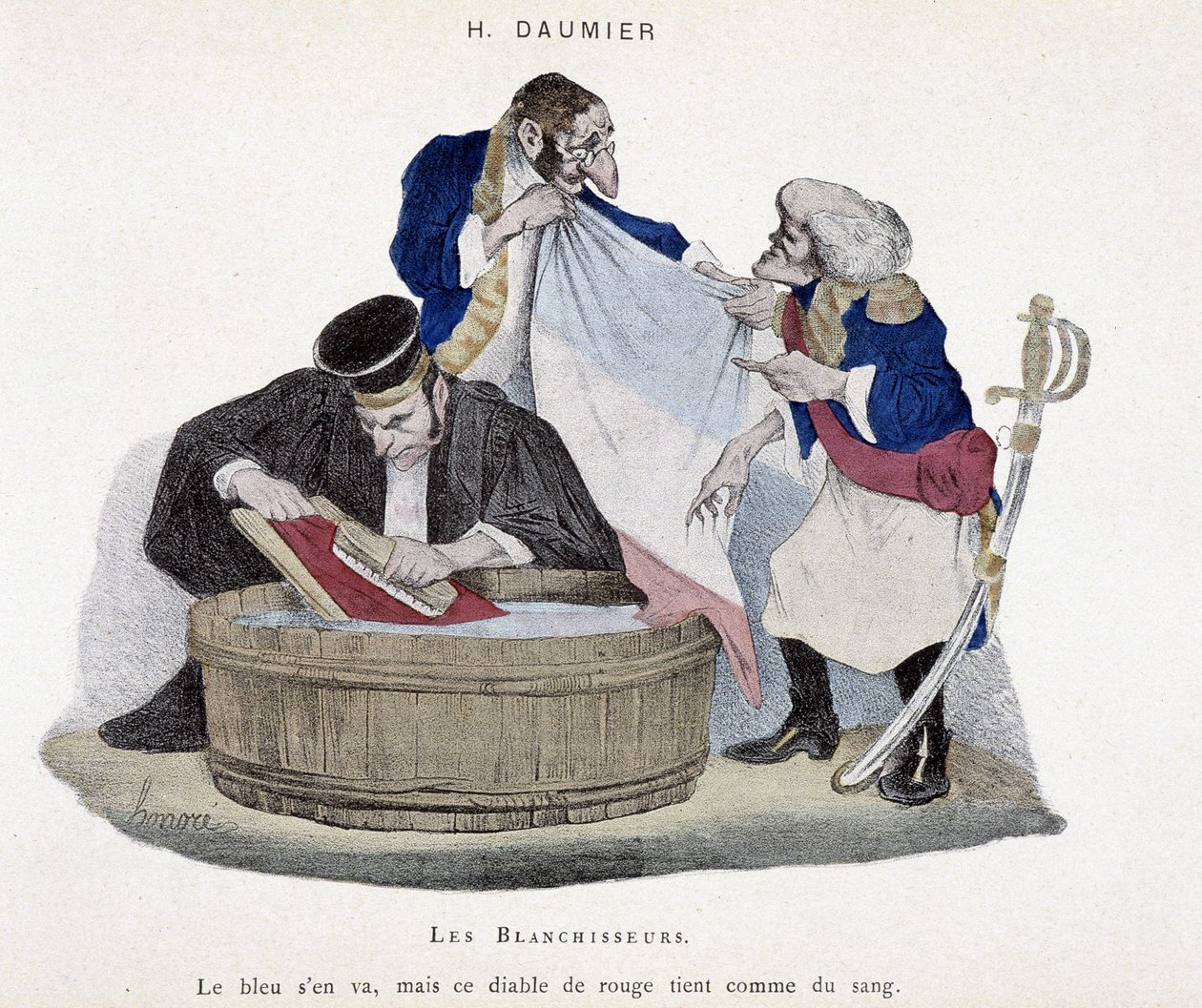 Vaskerier: det franske flagget - Karikatur av Honoré Daumier av Honoré Daumier