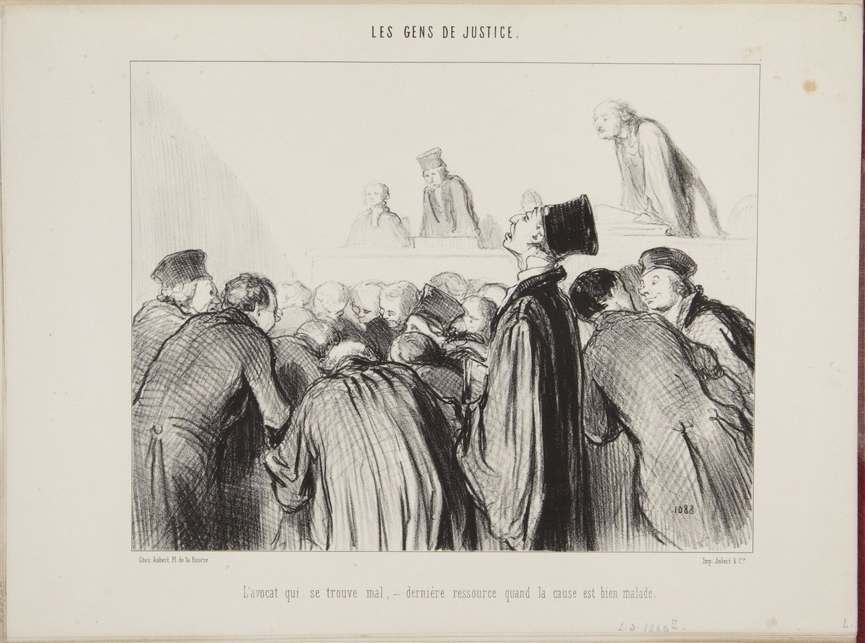 Advokaten som føler seg uvel - siste utvei når saken er alvorlig syk av Honoré Daumier