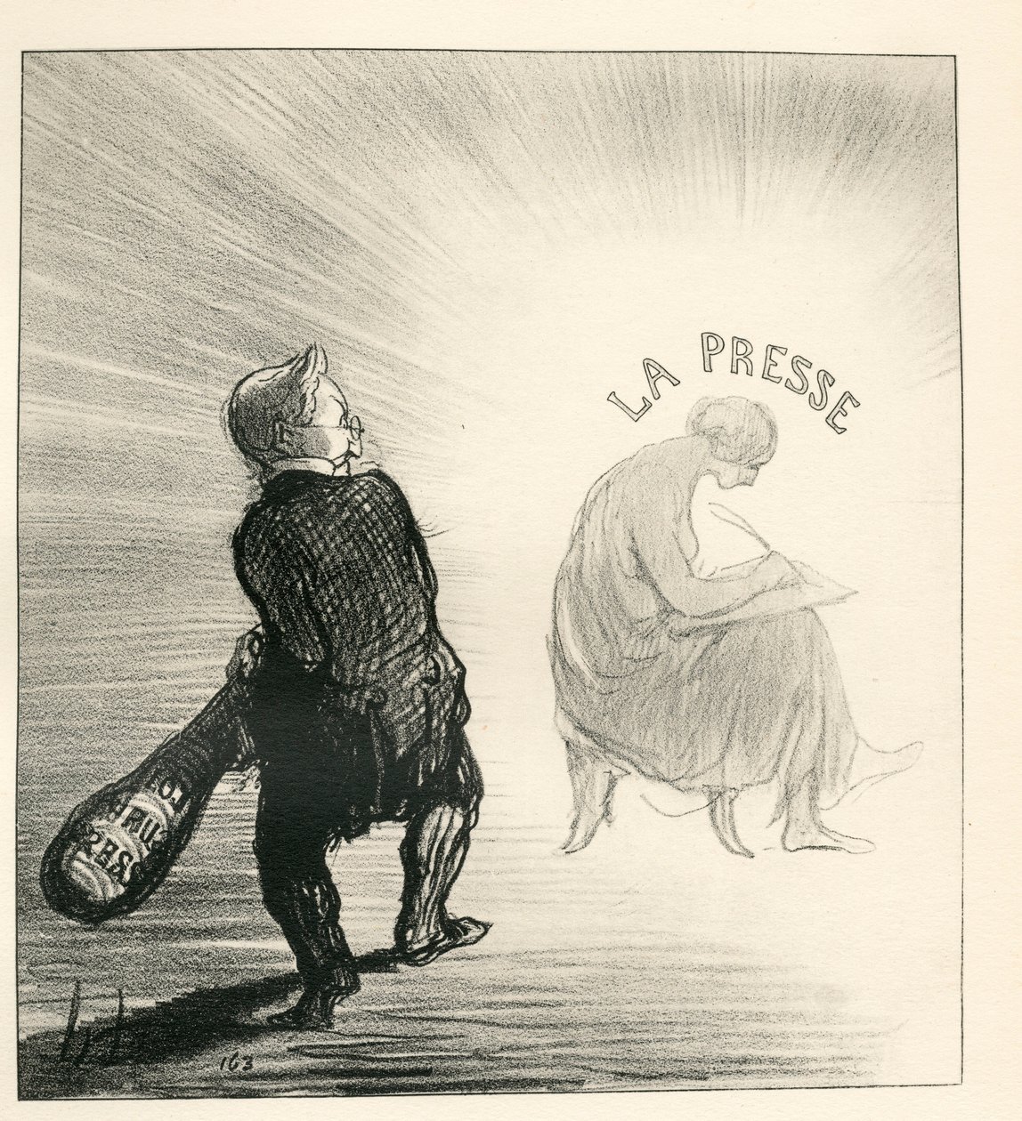 Le Charivari, satirisk i B&W av Honoré Daumier