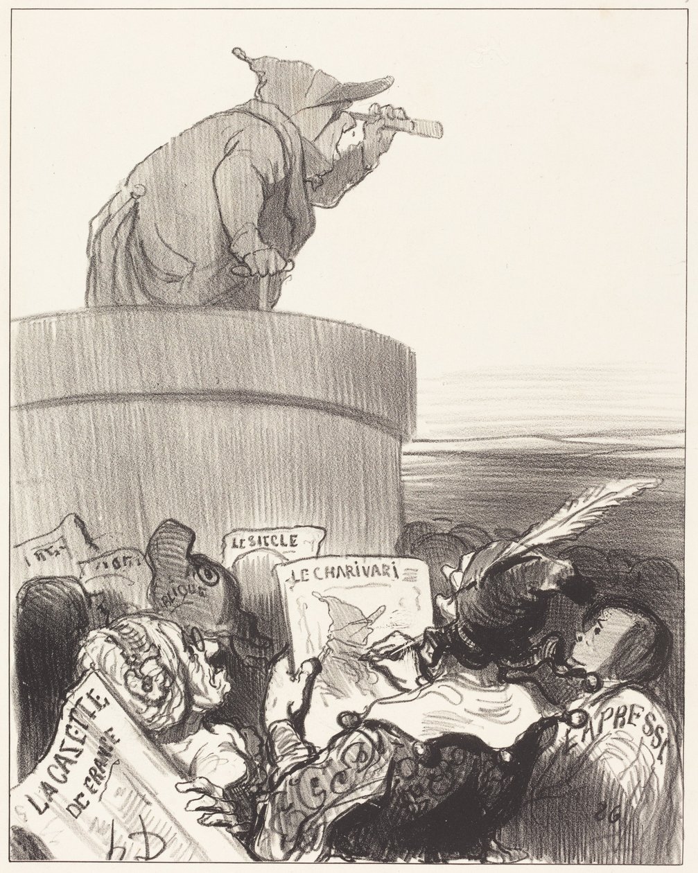 Le Constitutionnel betrakter den politiske horisonten av Honoré Daumier