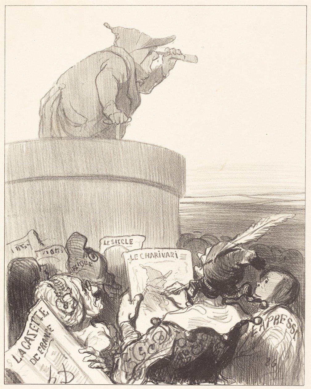 Le Constitutionnel betrakter den politiske horisonten av Honoré Daumier