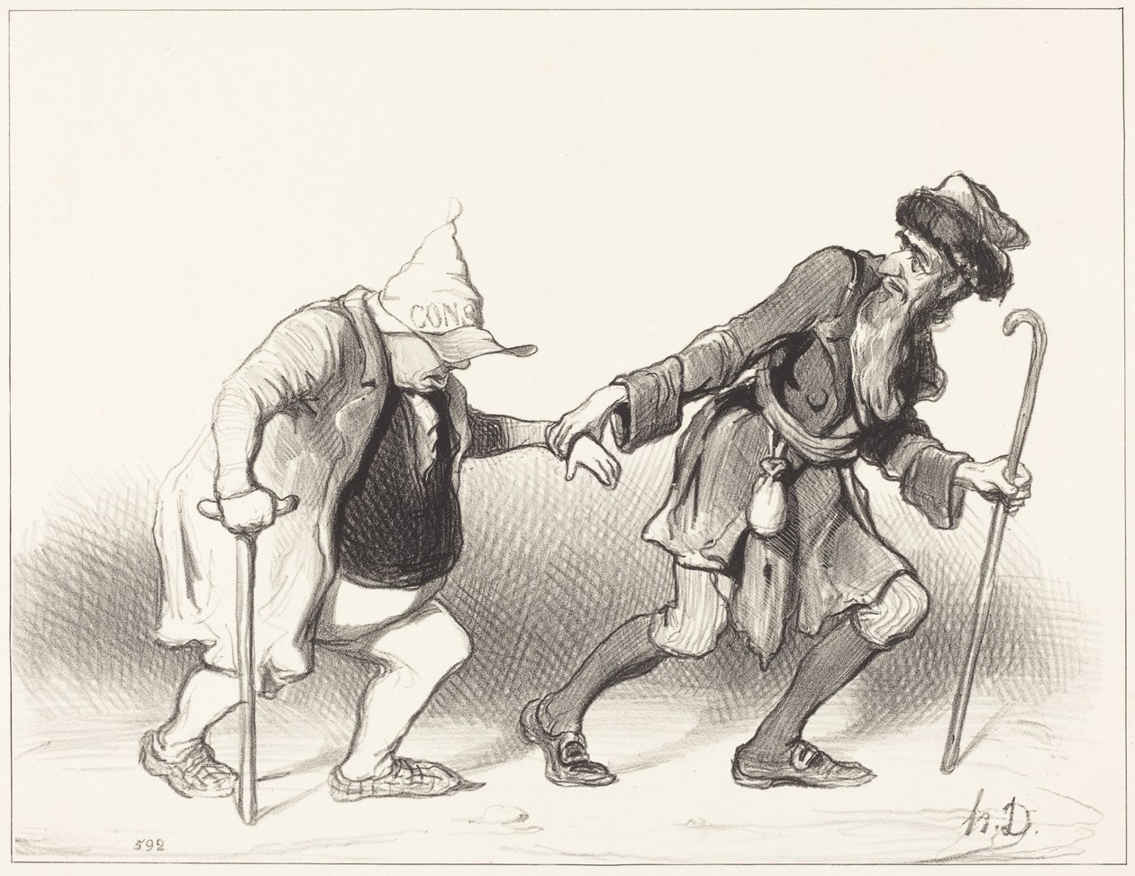 Le Constitutionnel og Den evige jøde av Honoré Daumier