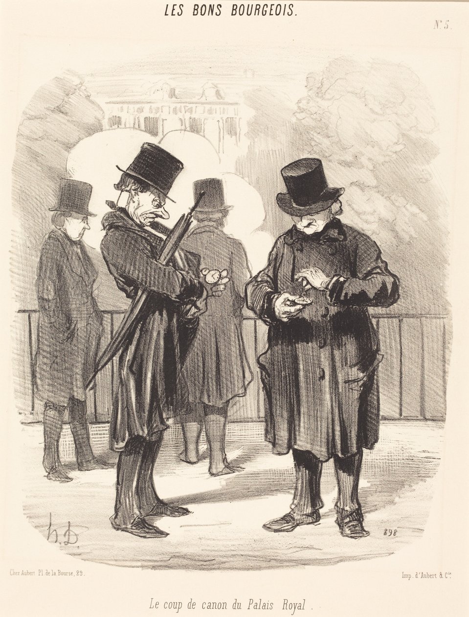Kanonskuddet fra Palais-Royal av Honoré Daumier