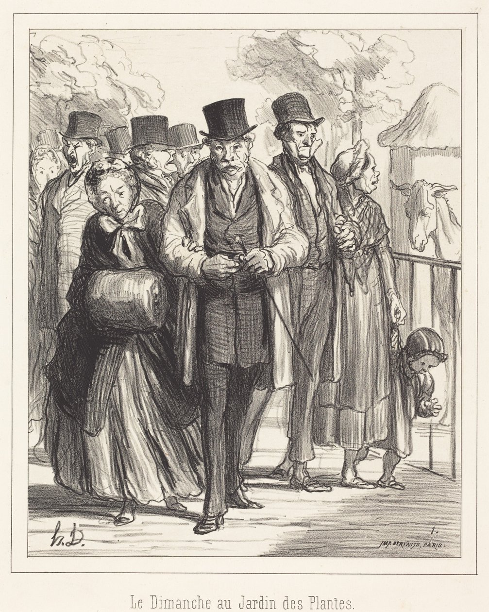 Søndag i Jardin des Plantes av Honoré Daumier