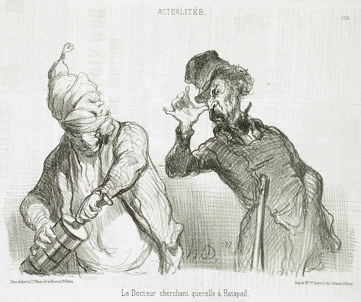 Doktoren søker krangel med Ratapoil av Honoré Daumier