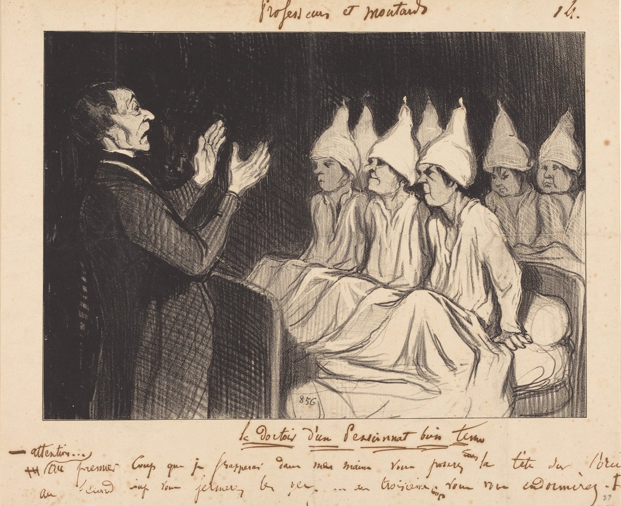 Sovesalen på en veldrevet internatskole av Honoré Daumier