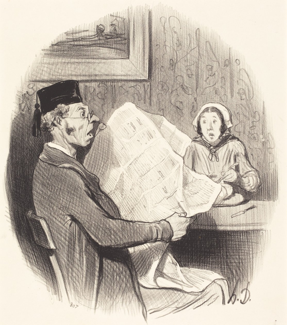 Det stadig mer monster Format av Honoré Daumier