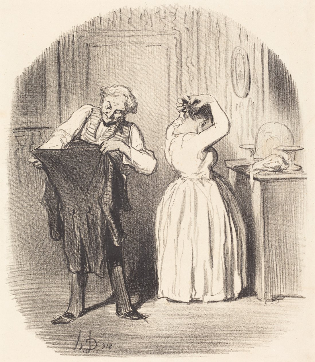Dagen da man spiser middag hos herr direktøren... av Honoré Daumier
