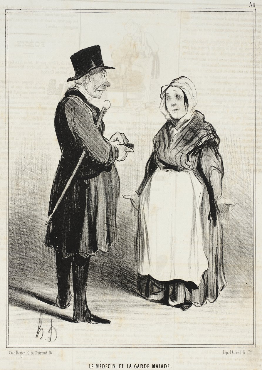 Legen og sykepleieren av Honoré Daumier
