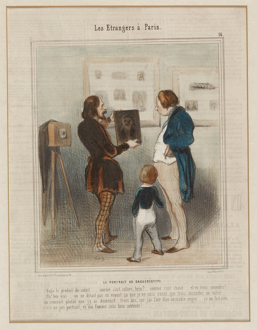 Portrettet i daguerreotypi. (De fremmede i Paris nr. 16), fra Le Charivari av Honoré Daumier