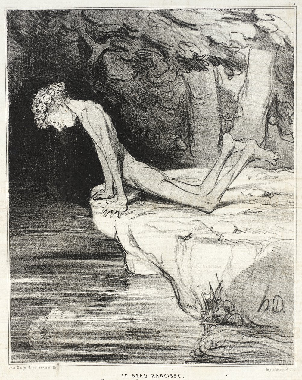 Den vakre Narkissos av Honoré Daumier