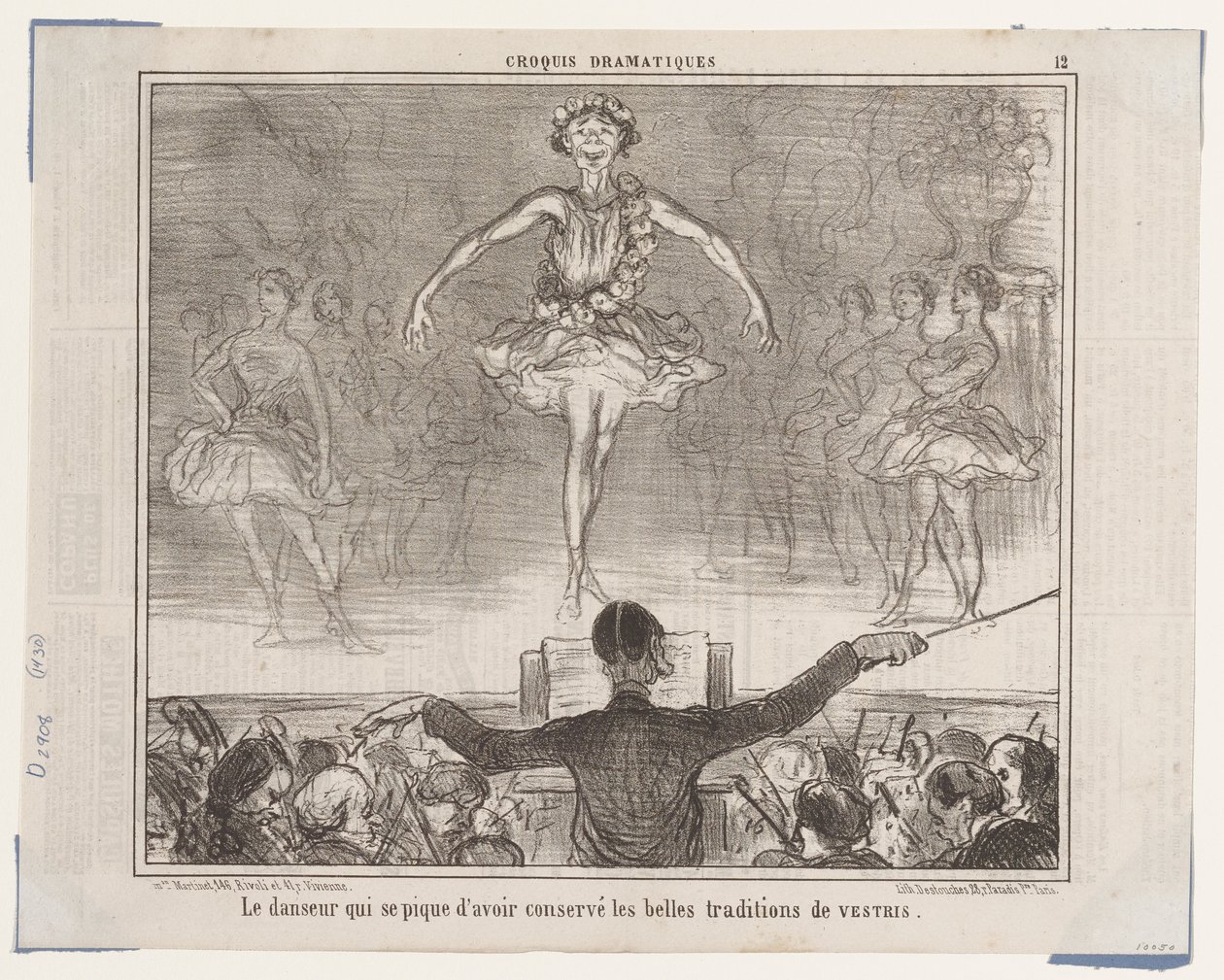 Danseren som er stolt av seg selv... (Dramatiske skisser), fra Le Charivari av Honoré Daumier