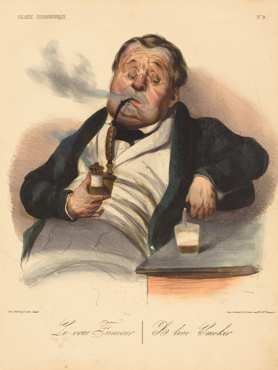 Den ekte røykeren av Honoré Daumier