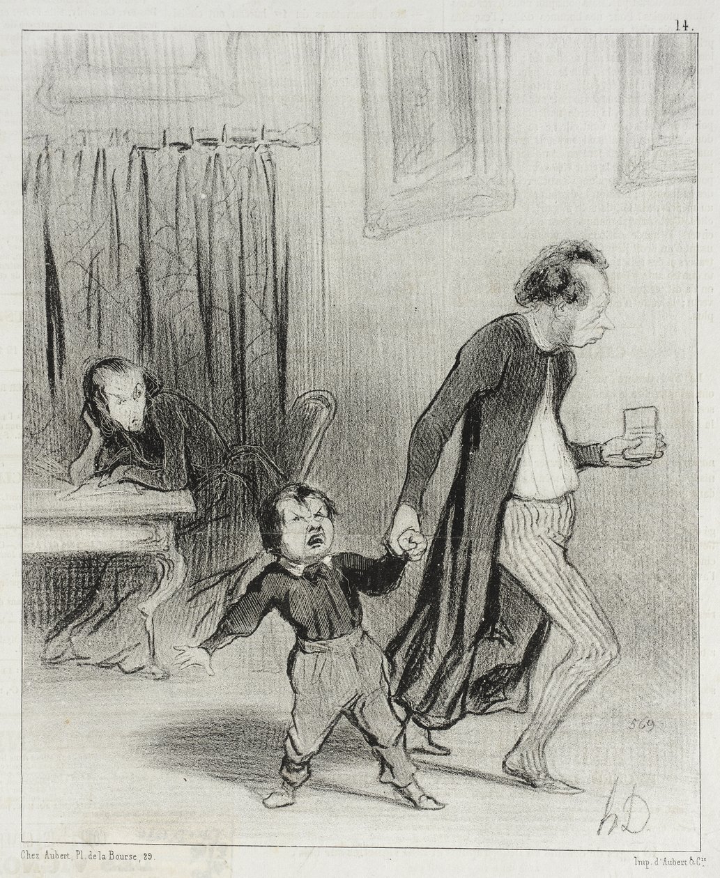 Blåstrømpene (serie med trykk) av Honoré Daumier